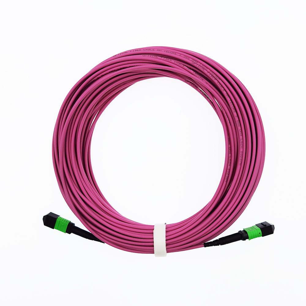 16 Fibers MPO/MTP APC Female OM4 Multimode 50/125 Fiber Patch Cord for ...