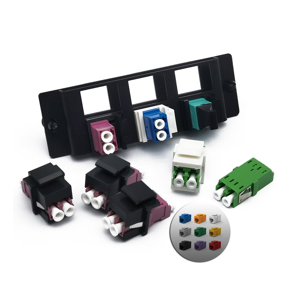 HDA Compatible Fiber Adapter Plates 6 Keystone Plates – LightOptics®